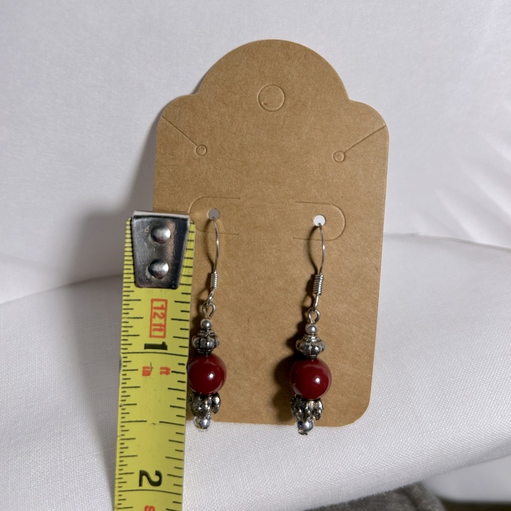 Maroon Earrings - Picture 5 of 6